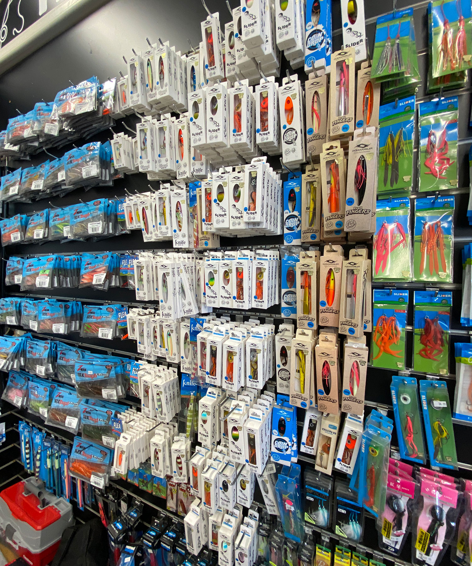 Bait and tackle at Gas Maraetai