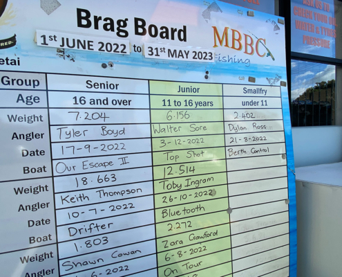 fishing brag board