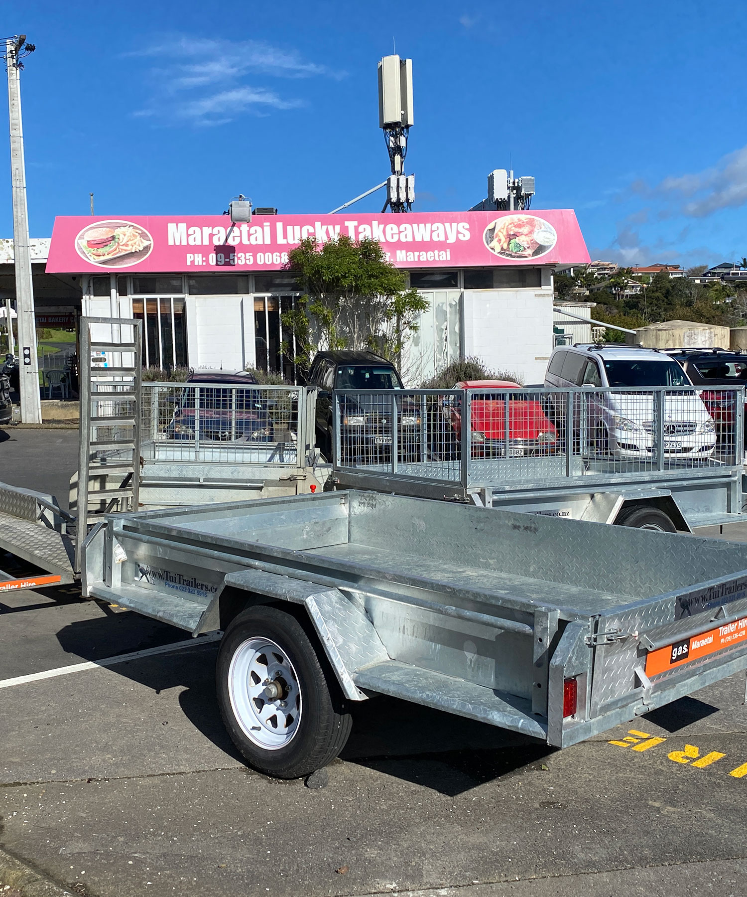 Trailers for rent at Gas Maraetai